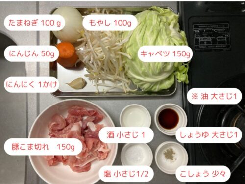 野菜炒め材料
